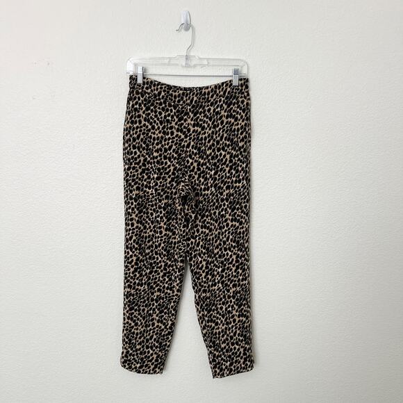 [J. Crew Factory] Jamie Pant Pull On Elastic Waist Leopard Print Trousers Size 8 - Picture 2 of 11